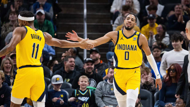 Indiana Pacers guards Tyrese Haliburton Bruce Brown